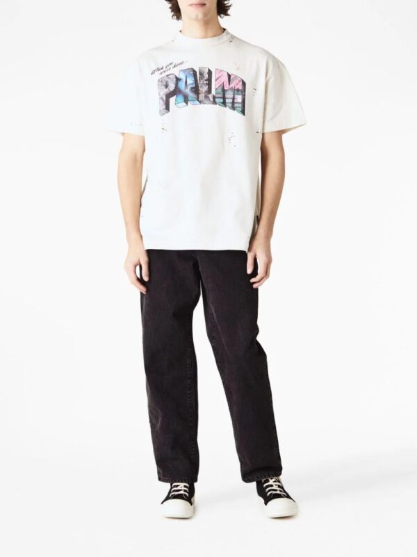 Palm Angels  Palm Sign-print T-shirt - Image 2