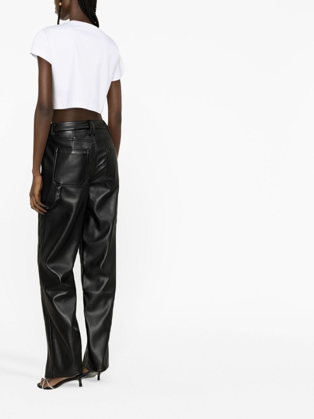 Dolce & Gabbana x KIM DOLCE&GABBANA logo plaque cropped T-shirt - Image 3