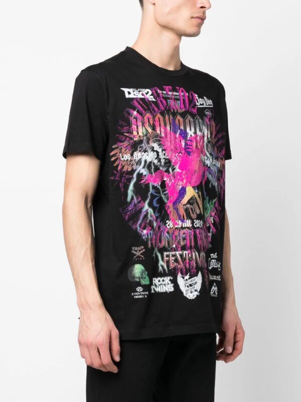 Dsquared2  graphic-print cotton T-shirt - Image 3