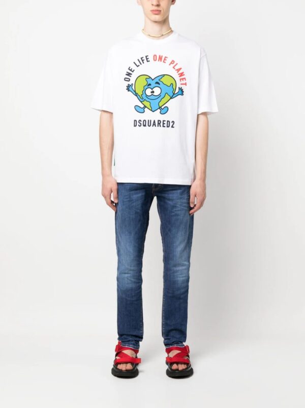 Dsquared2  graphic slogan-print T-shirt - Image 2