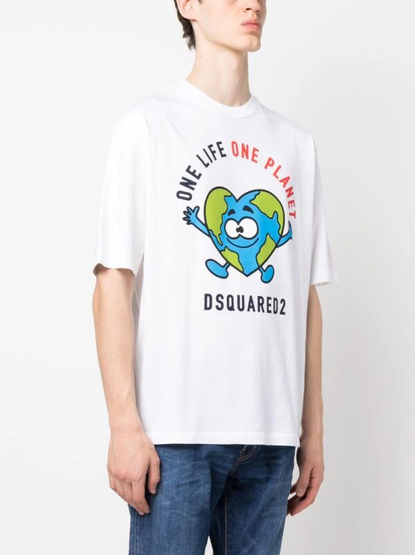 Dsquared2  graphic slogan-print T-shirt - Image 3