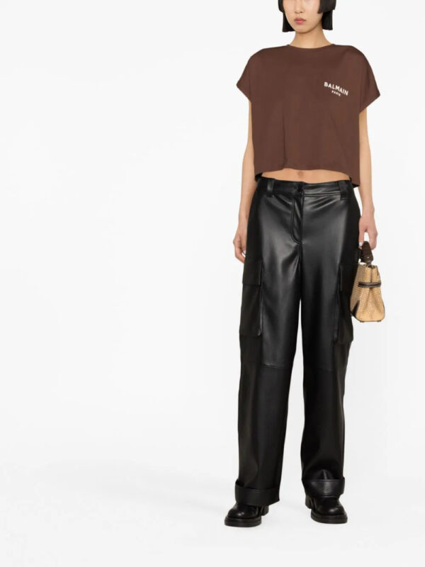 Balmain  logo-print cropped T-shirt - Image 2