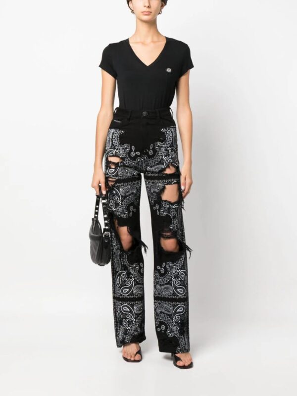 Philipp Plein  logo-patch V-neck T-shirt - Image 2