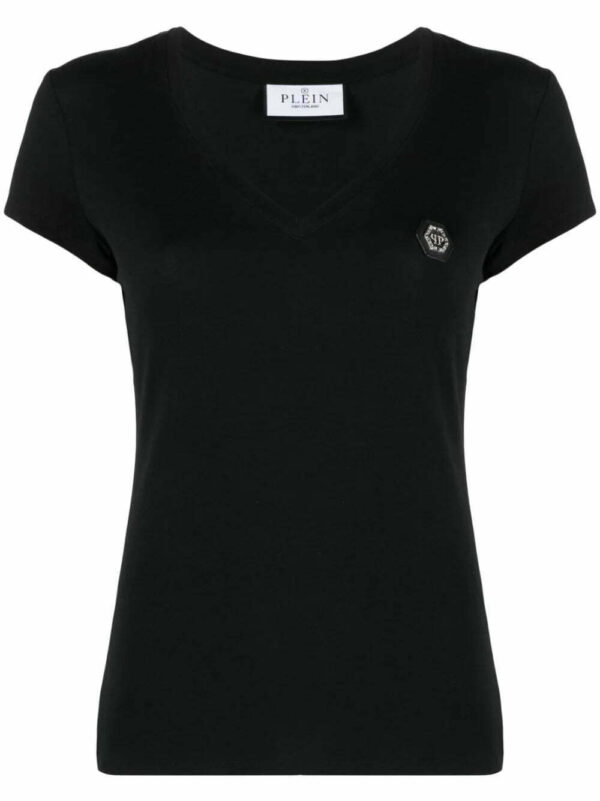 Philipp Plein  logo-patch V-neck T-shirt