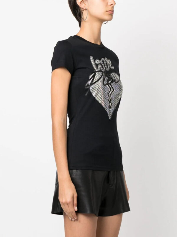 Philipp Plein  heart-motif rhinestone-embellished T-shirt - Image 3