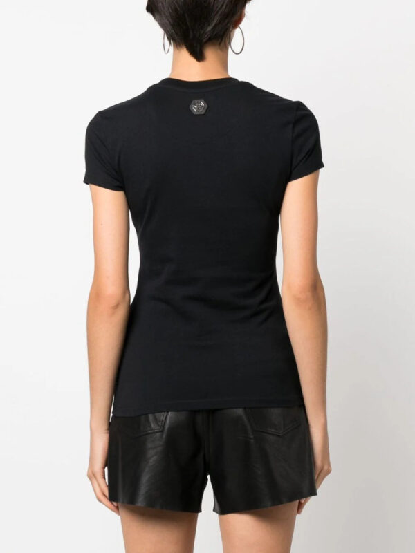 Philipp Plein  heart-motif rhinestone-embellished T-shirt - Image 4