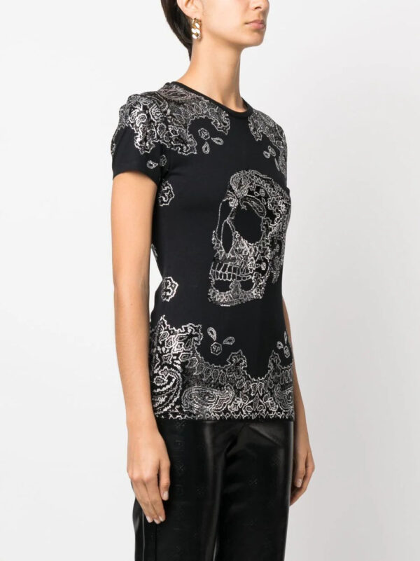 Philipp Plein  bandana rhinestone-embellished T-shirt - Image 3