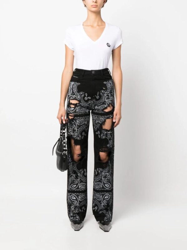 Philipp Plein  logo-patch V-neck T-shirt - Image 2