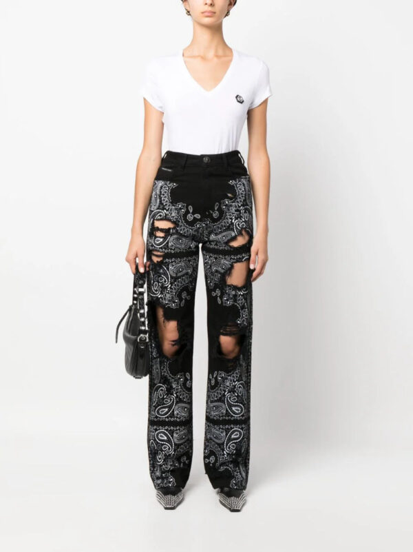 Philipp Plein  logo-patch V-neck T-shirt - Image 2