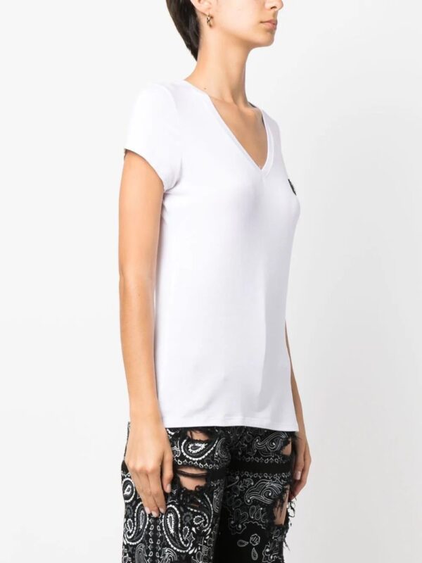 Philipp Plein  logo-patch V-neck T-shirt - Image 3