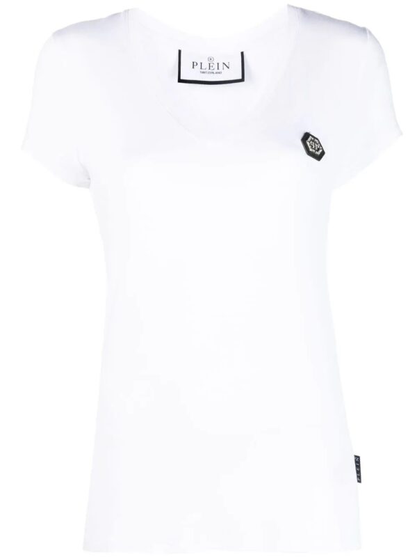 Philipp Plein  logo-patch V-neck T-shirt