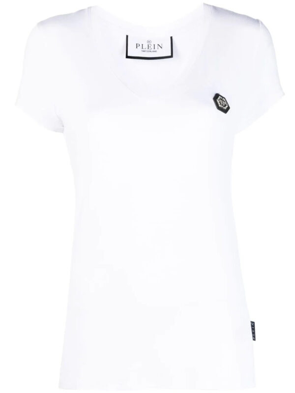 Philipp Plein  logo-patch V-neck T-shirt