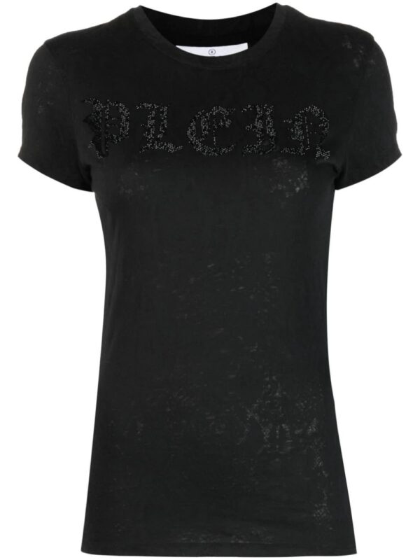 Philipp Plein  rhinestone-logo snake-print T-shirt