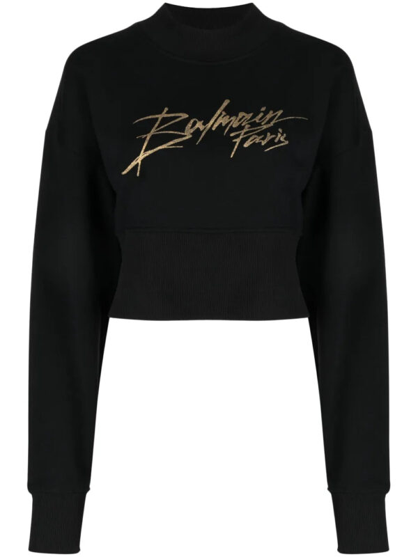 Balmain  logo-print cotton sweatshirt