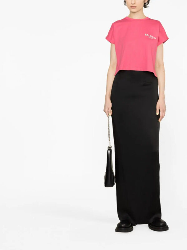 Balmain  logo-print cropped T-shirt - Image 2