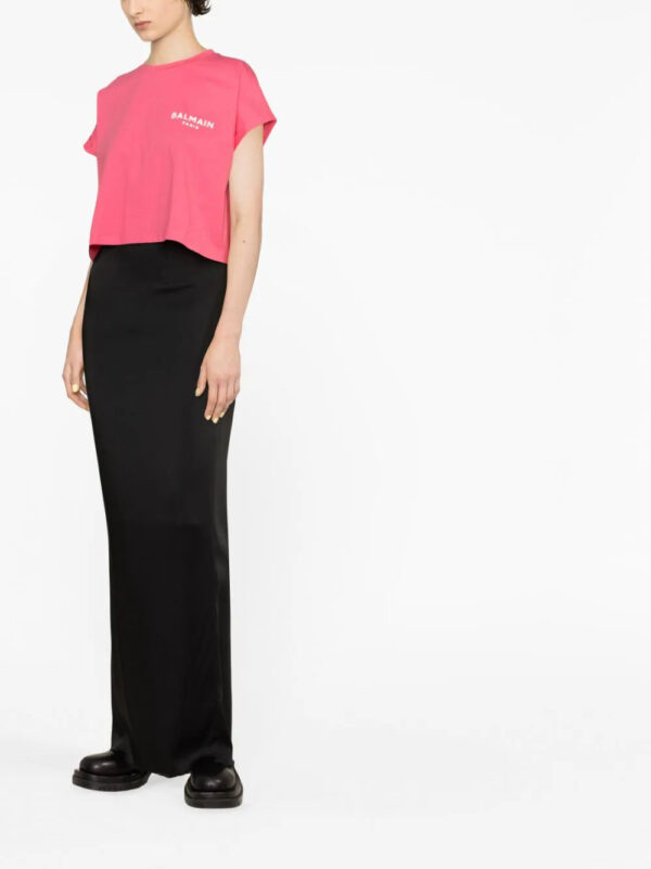 Balmain  logo-print cropped T-shirt - Image 3