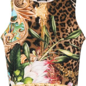 Philipp Plein Baroque Flowers cropped top