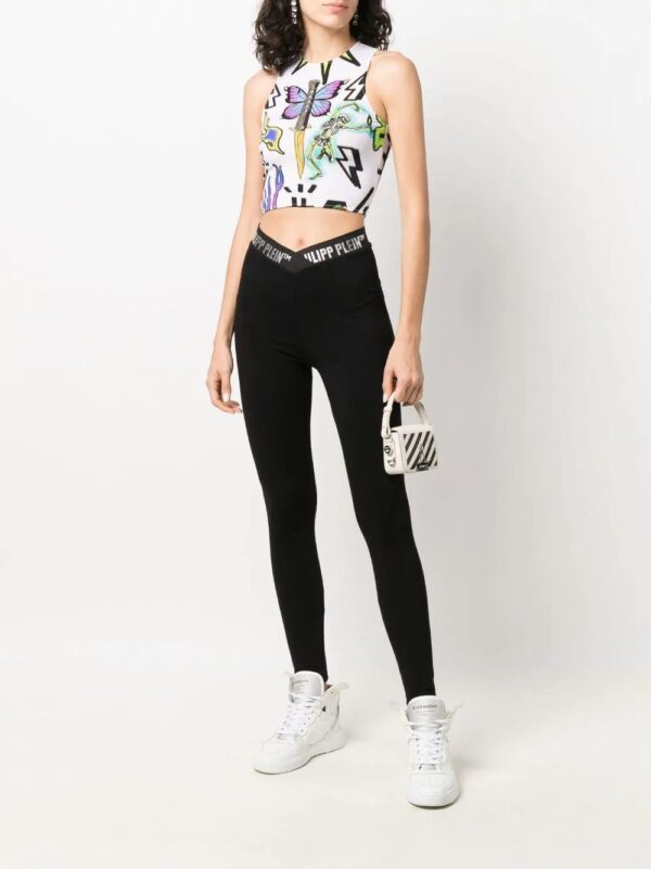 Philipp Plein  tattoo monogram cropped top - Image 2