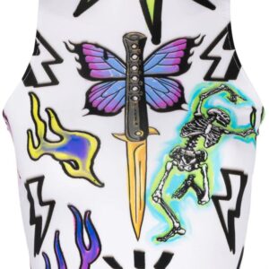 Philipp Plein tattoo monogram cropped top