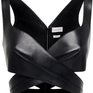 Alexander McQueen wrap-around leather bustier top