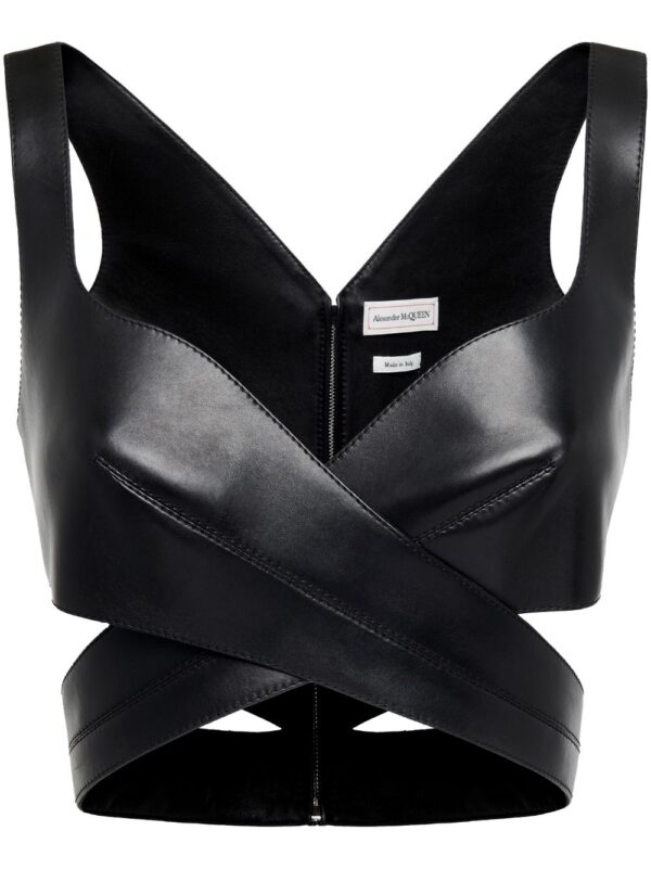 Alexander McQueen  wrap-around leather bustier top