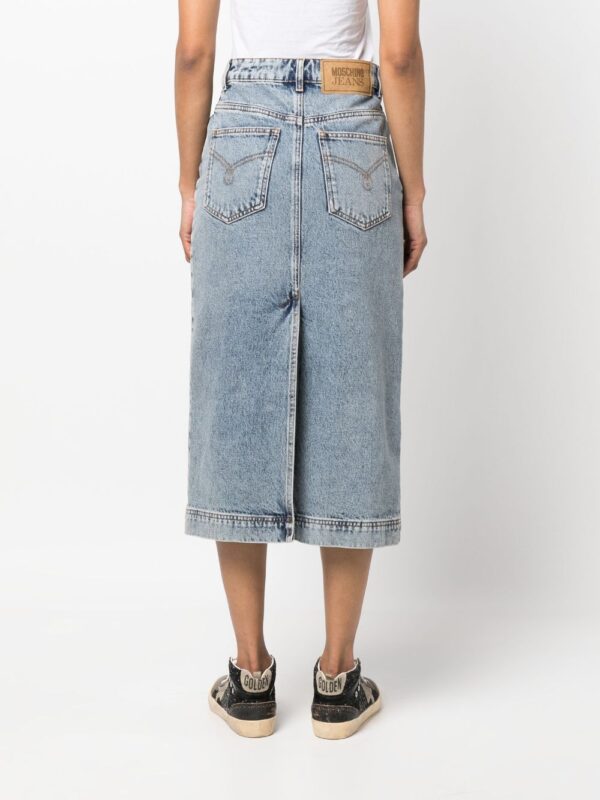 MOSCHINO JEANS  washed-denim midi skirt - Image 4