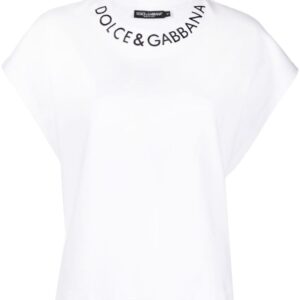 Dolce & Gabbana logo-embroidered cotton T-shirt