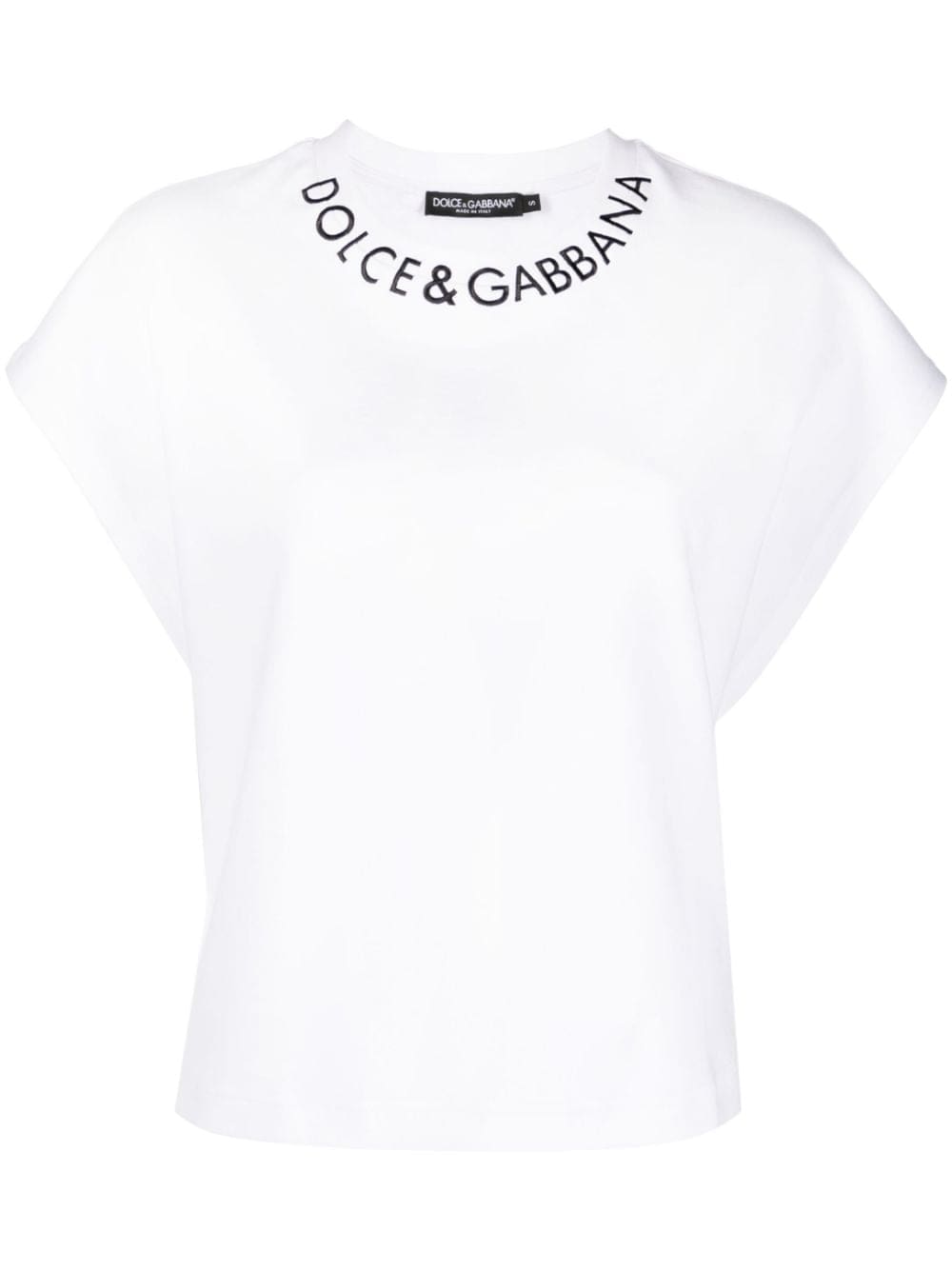 Dolce & Gabbana logo-embroidered cotton T-shirt