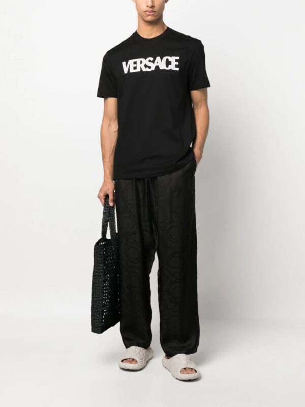 Versace  mesh logo appliqué T-shirt - Image 2