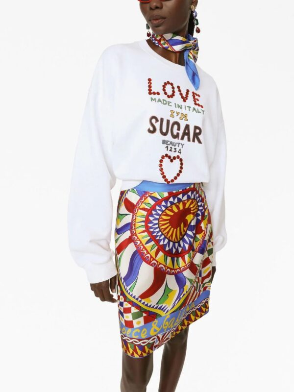 Dolce & Gabbana  graphic-print mini skirt - Image 4