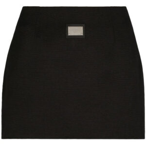 Dolce & Gabbana  logo-plaque high-waisted miniskirt