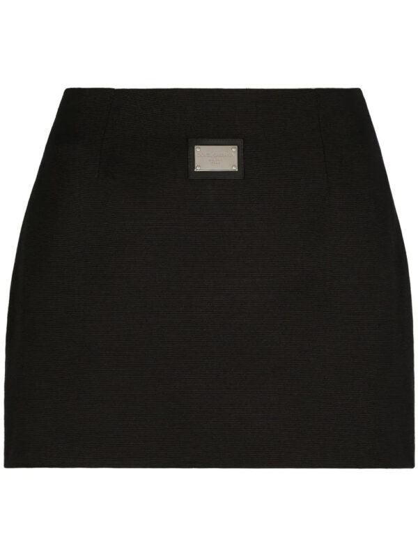 Dolce & Gabbana  logo-plaque high-waisted miniskirt