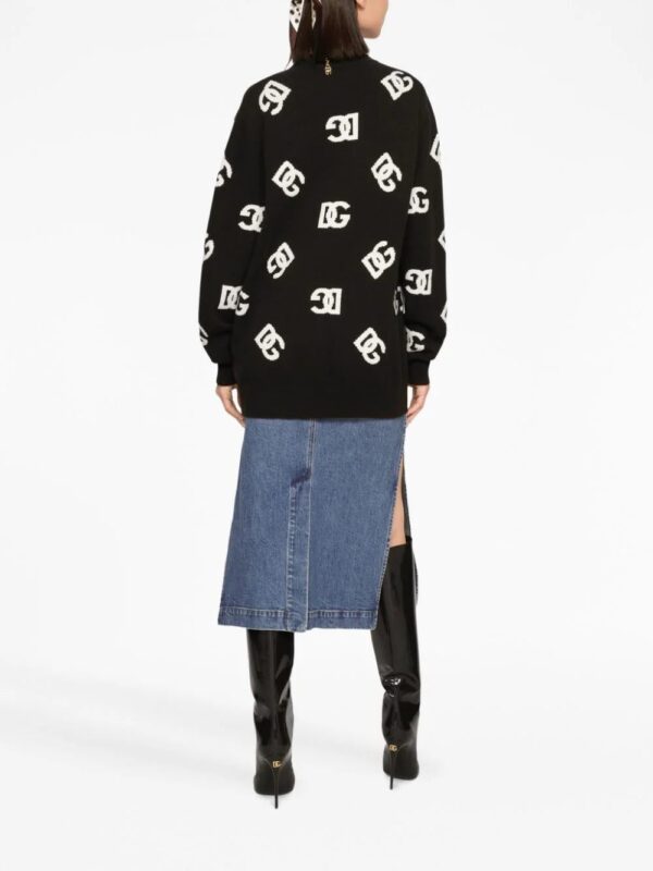 Dolce & Gabbana  logo-plaque midi denim skirt - Image 4