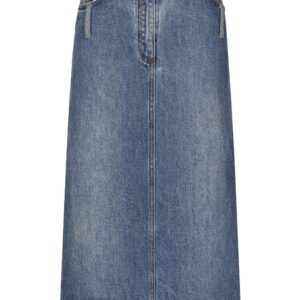 Dolce & Gabbana  logo-plaque midi denim skirt