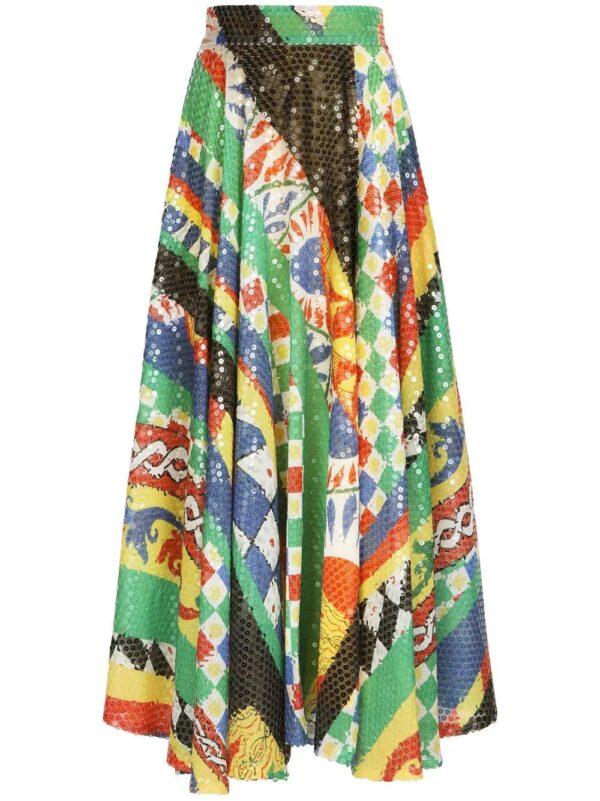 Dolce & Gabbana  graphic-print pleated skirt
