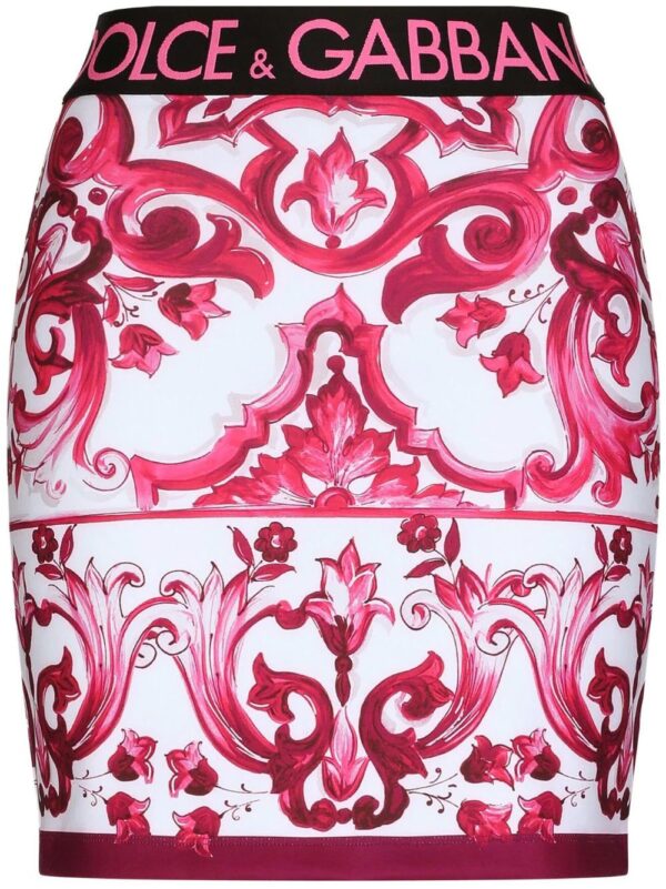 Dolce & Gabbana  Majolica-print fitted skirt