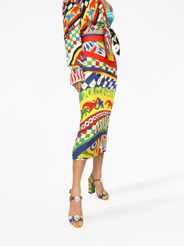 Dolce & Gabbana  graphic-print pencil skirt - Image 4