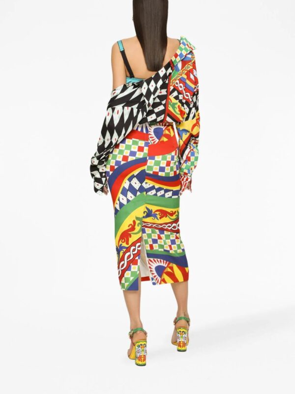 Dolce & Gabbana  graphic-print pencil skirt - Image 3