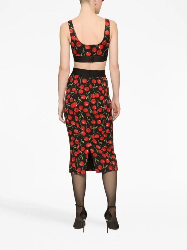 Dolce & Gabbana  cherry-print midi skirt - Image 4