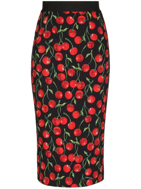 Dolce & Gabbana  cherry-print midi skirt