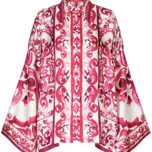 Dolce & Gabbana Majolica-print batwing-sleeve shirt