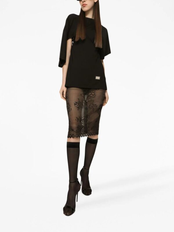 Dolce & Gabbana  floral-lace sheer skirt - Image 2