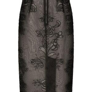 Dolce & Gabbana  floral-lace sheer skirt