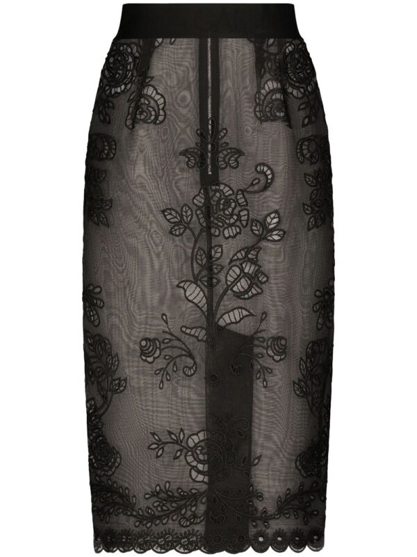 Dolce & Gabbana  floral-lace sheer skirt