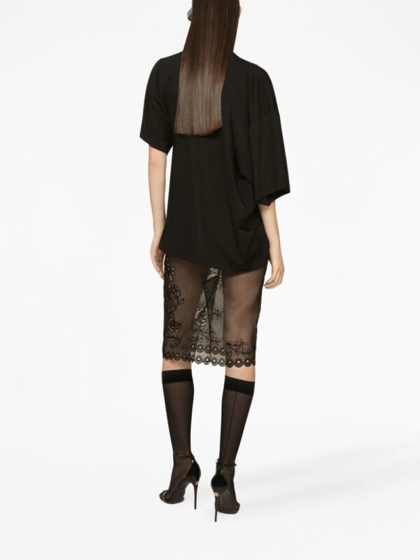 Dolce & Gabbana  floral-lace sheer skirt - Image 3