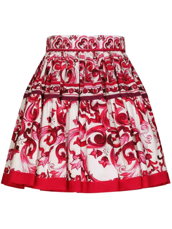 Dolce & Gabbana  Majolica-print pleated skirt