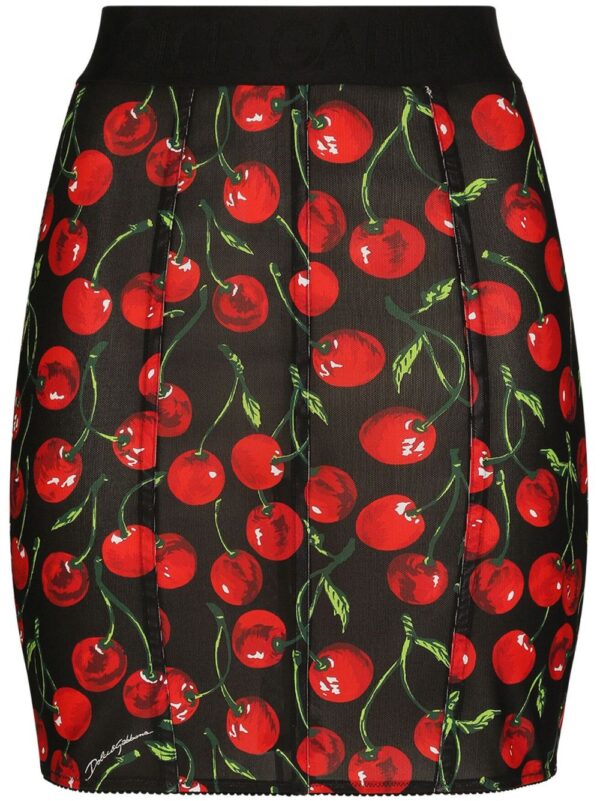 Dolce & Gabbana  cherry-print high-waist miniskirt