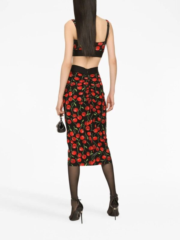 Dolce & Gabbana  cherry-print midi pencil skirt - Image 4