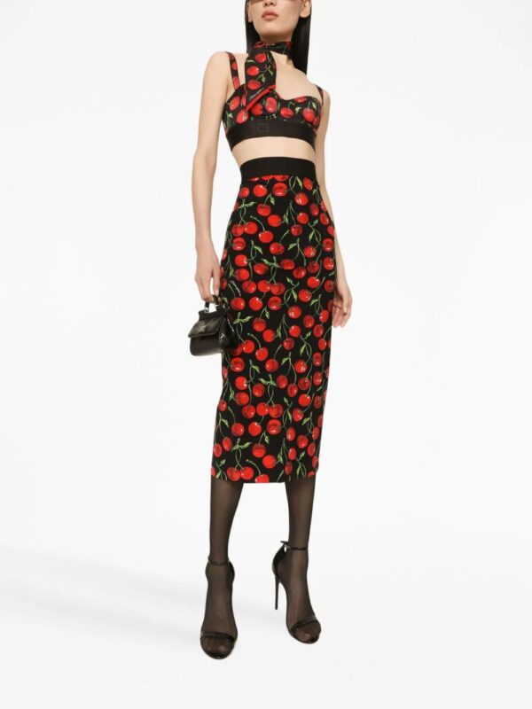 Dolce & Gabbana  cherry-print midi pencil skirt - Image 2