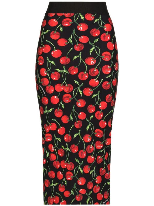 Dolce & Gabbana  cherry-print midi pencil skirt
